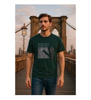 Erkek Rahat Kesim Bisiklet Yaka Baskı Detay T-shirt
