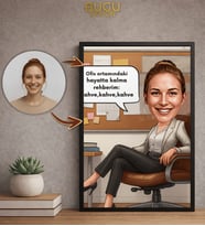Kişiye Özel  Karikatür Çerçeveli Tablo ,Kişiye Özel Çerçeveli Tablo,Hediye Hediye,Kişiye Özel Karikatür Çizim (Çok Renkli)