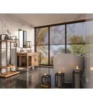 Ntconcept Arwen Ayna Çerçeveli Masif Ahşap Lavabo Dolabı Hilton