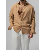 Erkek Embossed Oversize Gömlek