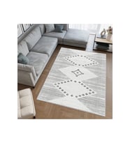 Rovigo Home Dijital Baskı Yıkanabilir Kaymaz Taban Salon Halısı RVG0406 (Gri)