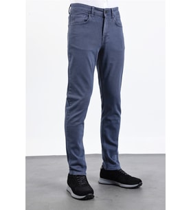 İndigo Mavi Pamuklu 5 Cep Düz Paça Slim Fit Casual Denim Pantolon 1023260152