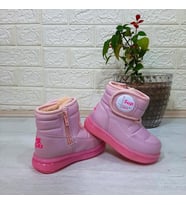 Twingo 9100 Pembe Cırtlı Fermuarlı İçi Kürklü Kız Çocuk Bebe Bot