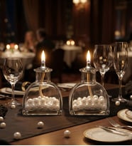 impeRiums White Pearl Dekoratif Kandil Mum 2'li Set
