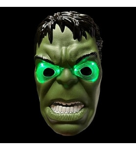 LED IŞIKLI MASKE IŞIKLI HULK MASKESİ LED LİGHT HULK MASK YEŞİL ADAM MASKESİ IŞIKLI CADILAR BAYRAMI MASKESİ