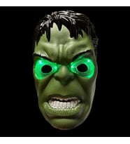 LED IŞIKLI MASKE IŞIKLI HULK MASKESİ LED LİGHT HULK MASK YEŞİL ADAM MASKESİ IŞIKLI CADILAR BAYRAMI MASKESİ