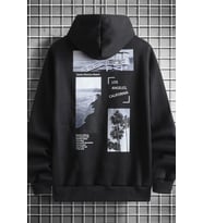 Unisex Santa Monica Beach Oversize Sweatshirt (Siyah)