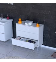 Modilayn SÖKE 3'lü Çekmece Banyo Dolabı 70x75x32,5 cm’ lik Çok Yönlü Çekmecelerle Daha Düzenli