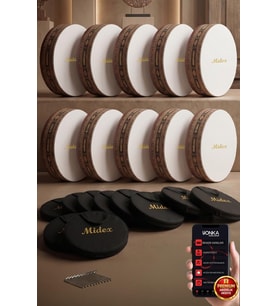 Midex BR-910X 10'lu Bendir Def Toptan Paket Akort Ayarlı EL Tutma Oyuklu Çantalı