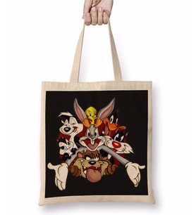 Looney Tunes Çizgi Film Bez Çanta Uzun Saplı