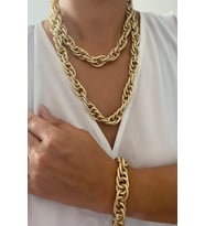 Işıltılı Zincir Kolye Bileklik Set