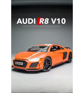 Kırmızı Işıklı Sesli 1:24 Ölçek İnce Detay Açılır Kapı Audi R8 V10 Premium Model Araba