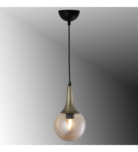 TT601-1-SY-ESK TT Aydınlatma Mat Siyah-Eskitme Tekli Uzun Hunili Avize