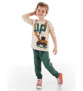 Up Dozer Erkek Çocuk T-shirt Pantolon Takım (Çok Renkli)