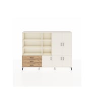 Arges Dolap 11 Raflı 3 Çekmeceli 5 Kapaklı 220x30x163 Aytaşı-Aytaşı/Çam
