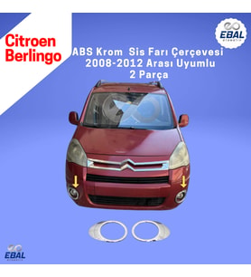 Citroen Berlingo Abs Krom Sis Farı Çerçevesi 2 Parça 2008-2012 Model uyumlu (Gümüş)