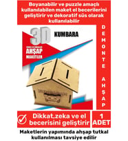 Özel 3D Görsel Zeka Geliştirici Boyanabilir Çocuk Yetişkin Puzzle Dekoratif Demonte Ahşap Oyun Maket