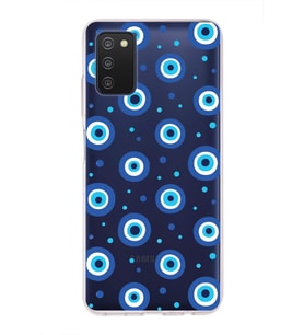 PrintiFy Galaxy A03S ile Uyumlu 1mm Slim Fit Nazar Boncuğu 1 Baskılı Şeffaf  Kılıf