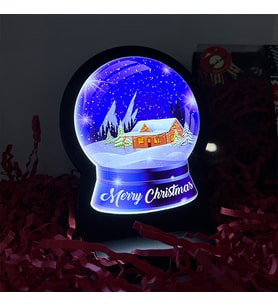 Merry Christmas Yılbaşı Masaüstü Led Lamba/gece Lambası/usb’li Ve Uv Baskılı (leon—led Ile Neon Görünüm) 11*13 CM