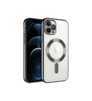 Apple iPhone 11 Pro Max Uyumlu Kılıf Kamera Korumalı M-safe Wireless Şarj Özellikli Zore Demre Kapak (Gümüş)