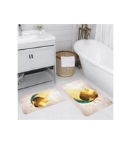 Rovigo Home Dijital Baskılı 2'li Banyo paspas Takımı RVG5174 (Sarı)