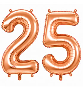 25 Rakam Folyo Balon Rose Gold Rengi (76 cm)