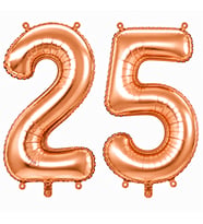 25 Rakam Folyo Balon Rose Gold Rengi (76 cm)