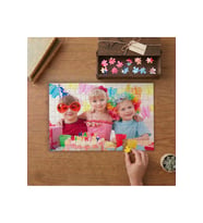 Doğum Günü KutLAYAN Çocuklar Tasarımı 240 parça Ahşap Puzzle Ahşap Kutuda MP00652