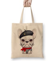 French Bulldog 01 Bez Çanta Uzun Saplı