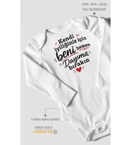 Dayıya Özel Uzun Kollu Bebek Body %100 Pamuk