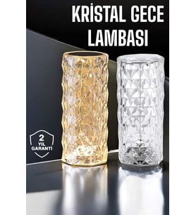 Gece Lambası Kristal Lamba Dokunmatik Şarjlı Hediyelik