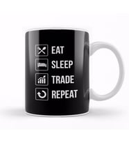 Funny Eat Sleep Trade Repeat Investors Kupa Bardak Porselen