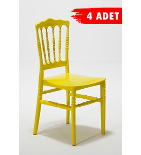 4 Adet Miray Sarı Sandalye / Balkon-Bahçe-Mutfak