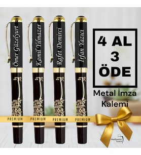 Öğretmenler Gününe Özel Besmele Temalı Metal Roller İmza Kalemi - 4 AL 3 ÖDE - İsme Özel Tasarım