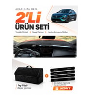 PEUGEOT 408 (2022-2026) Uyumlu Torpido Örtüsü + Tay Tüyü Bagaj Çantası + Sticker Seti - Siyah