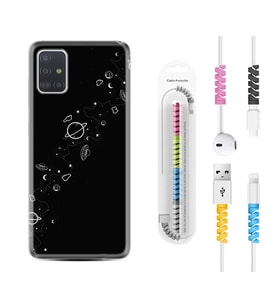 Samsung a71 A72 A73 A7 A9 2018 C7 C9 Kılıf Kablo Koruma Spiral Silikon Planet 1620