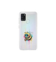 Samsung Galaxy A21S ile uyumlu Splash arı tasarımlı şeffaf silikon kılıf