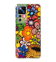PrintiFy Xiaomi Mi 12T Pro ile Uyumlu 1mm Slim Fit Retro Colors 2 Baskılı Şeffaf  Kılıf