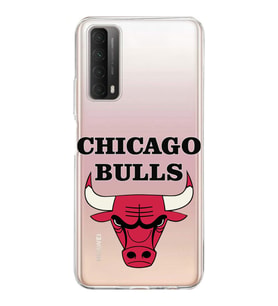 Huawei P Smart 2021 Uyumlu Kapak Chicago Bulls Tasarımlı Şeffaf Silikon Kılıf