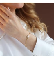 Baget Model Gold Kaplama Trend Gümüş Bileklik