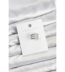 Gümüş Renk Zirkon Taşlı Pirinç Kıkırdak Earcuff Küpe