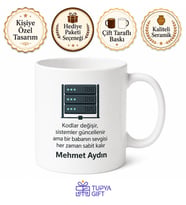 Sistem Yöneticisi Baba Yazılı Kupa Bardak Babalar Günü Hediyesi