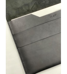 Macbook Air/Pro Çanta 13 Inç M1 Ve M2 Uyumlu Hakiki Deri Taşıma Kılıfı (SİYAH)