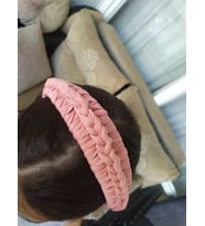Handmade Örgü Taç Saç Tokası (Somon Pembe)
