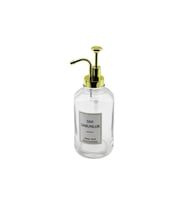YUVARLAK CAM ŞİŞE - ŞEFFAFSIVI SABUNLUK 500ML POMPA - MUSLUK AYRIK MODEL BAŞLI (5343)