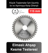 Premium 115 mm Ahşap Sunta Kesme Elmaslı Ağaç Tahta Daire Testeresi Küçük Taşlama Uyumlu Disk