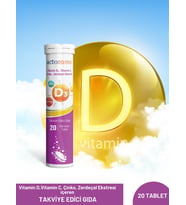ACTOMINS® Vitamin D3 20 Efervesan Tablet   Vit D3, Vit C, Çinko, Zerdeçal İçeren Takviye Edici Gıda (Beyaz)