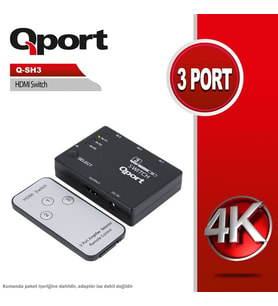 Qport Q-Sh3 3 Port Hdmı Swıtch