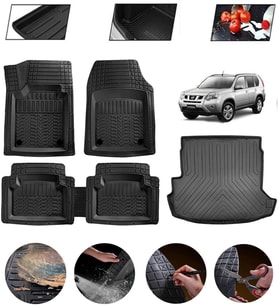 Nissan X-Trail 2007-2013 Uyumlu Paspas Araca Özel Bagaj Havuzu MBS Siyah