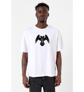 Thor's Ravens Huginn and Muninn Beyaz Erkek Oversize Tshirt